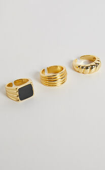 Collins 3 Pack Ring Set in Gold