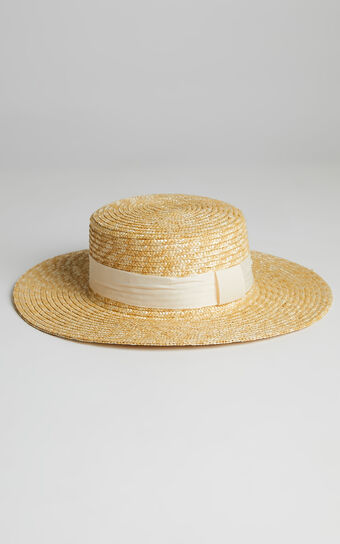 Blue Skies Boater Hat in Natural