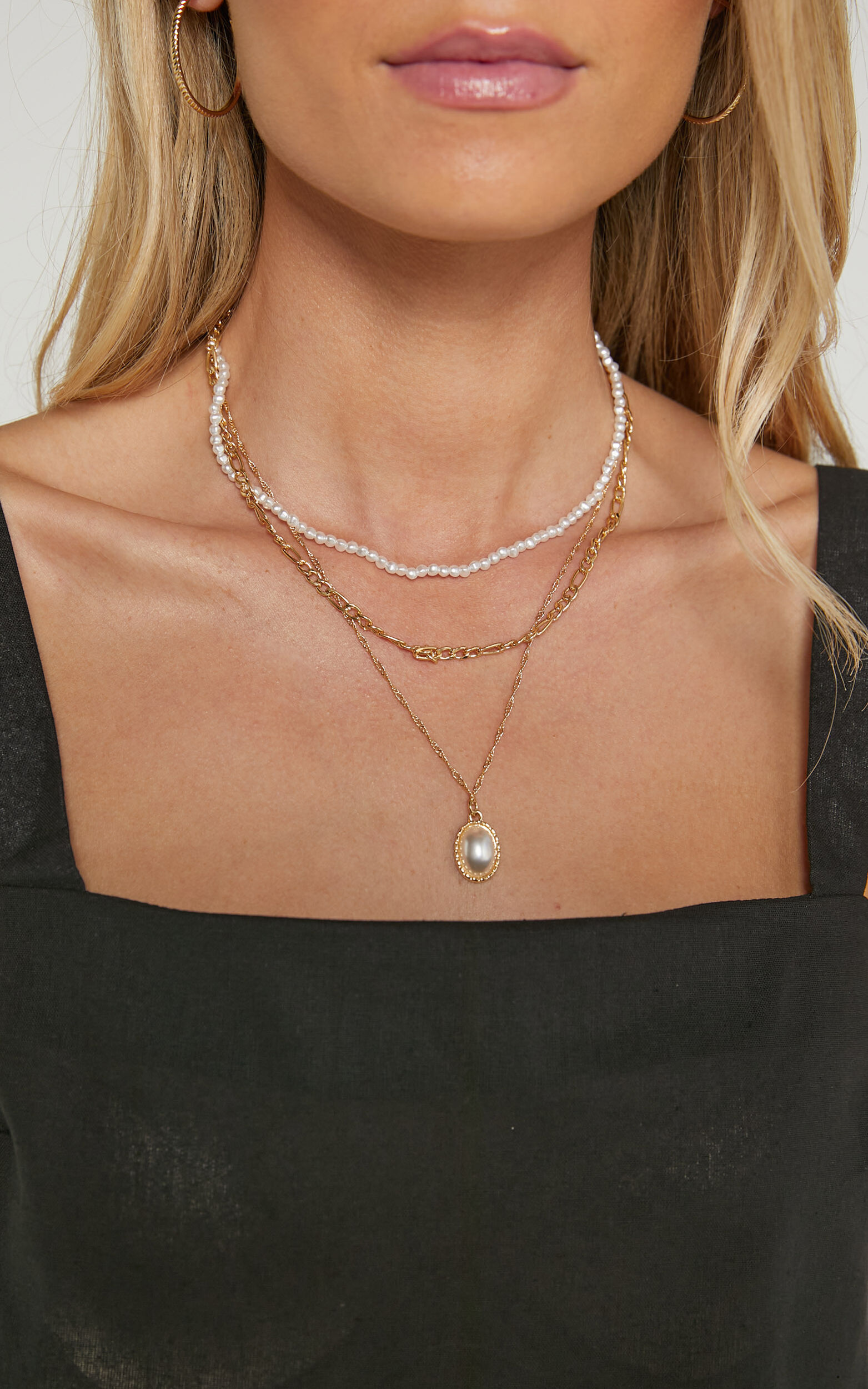 Theia Layered Chain and Gold Necklace in Gold - NoSize, GLD1