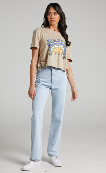 COOLS CLUB -70's Cropped Club Tee in Pigment Cashew