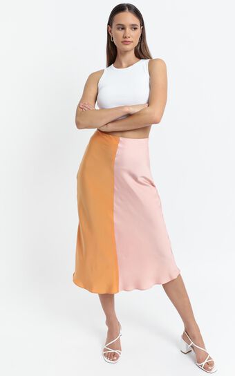 Addington Skirt in Pink and Orange
