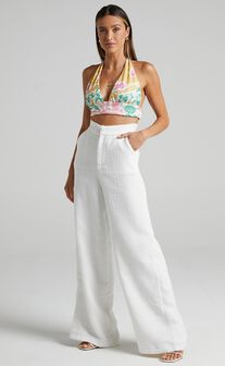 Walters Wide Leg High Waist Tailored Pants in White