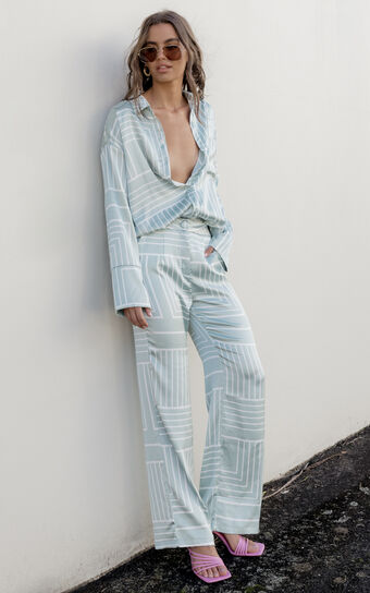4th & Reckless - Norma Trouser in Sage Print