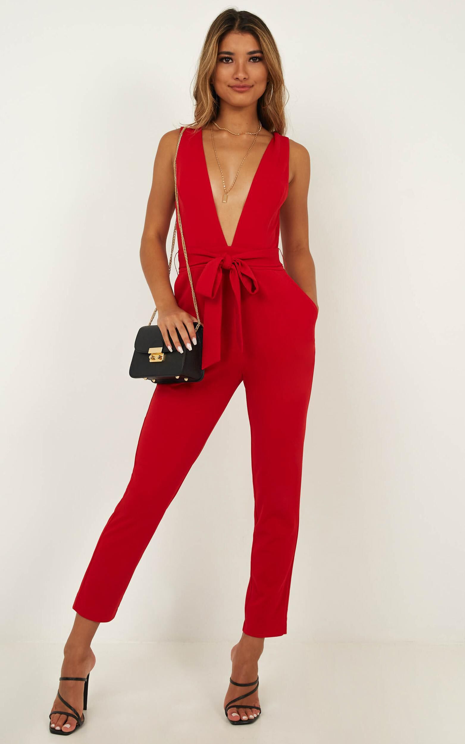 Leave No Trace Jumpsuit in Red | Showpo USA
