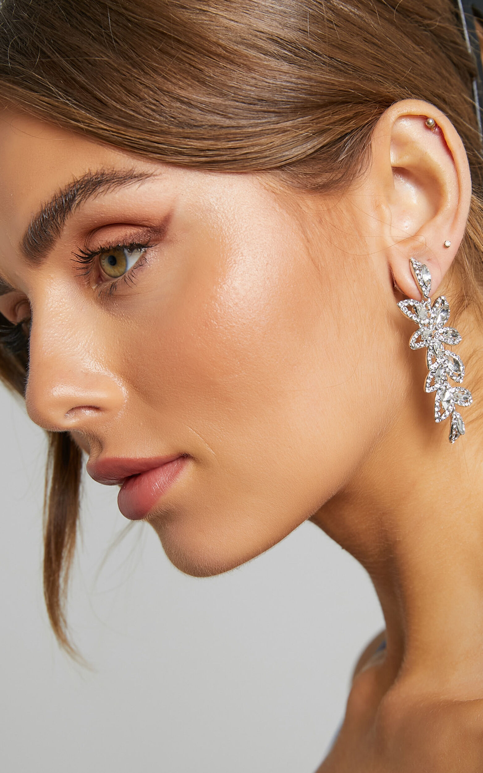 Letitia Drop Rhinestone Earrings in Silver - NoSize, SLV1, super-hi-res image number null