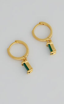 Noni Drop Earrings in Gold/Green