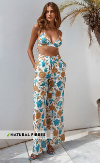 Amalie The Label Lorete Pants - High Rise Wide Leg in Valencia Floral