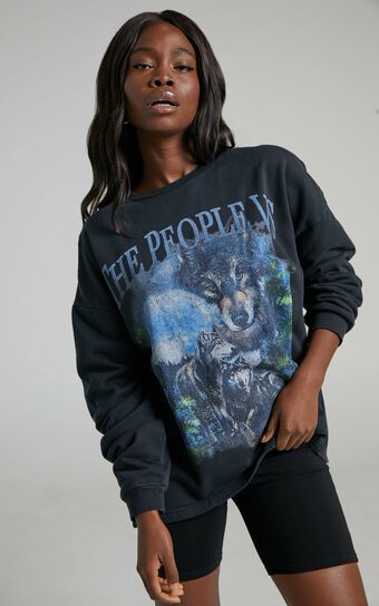 The People Vs - NOCTURNAL OVERSIZED CREW in Ultra Black