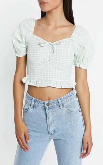 Macleod Top in Sage Check