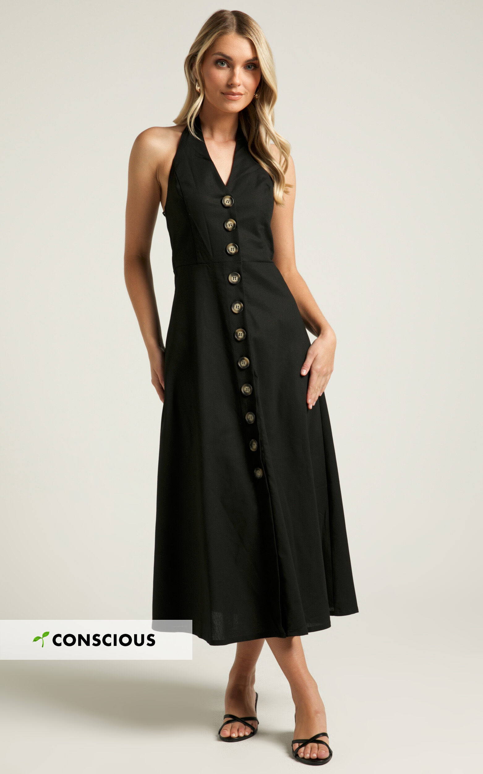 ROTATE Slinky Maxi Hooded Dress - Black