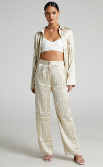 4th & Reckless - Norma Trouser in Beige Print