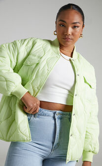 Junoo Puffer Jacket in Lime