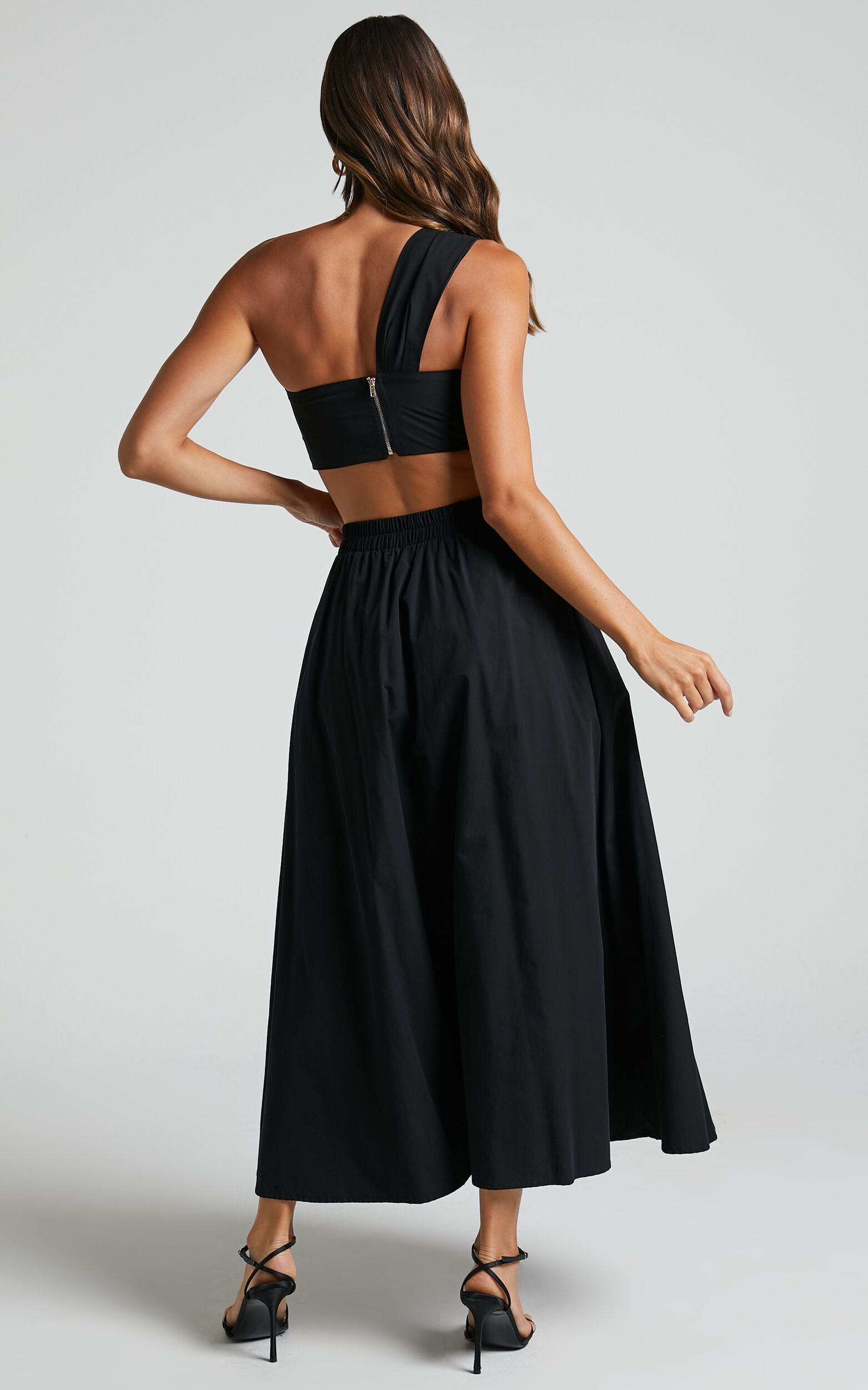 Sula Two Piece Set - One Shoulder Bralette Crop Top and Midi Skirt Set ...