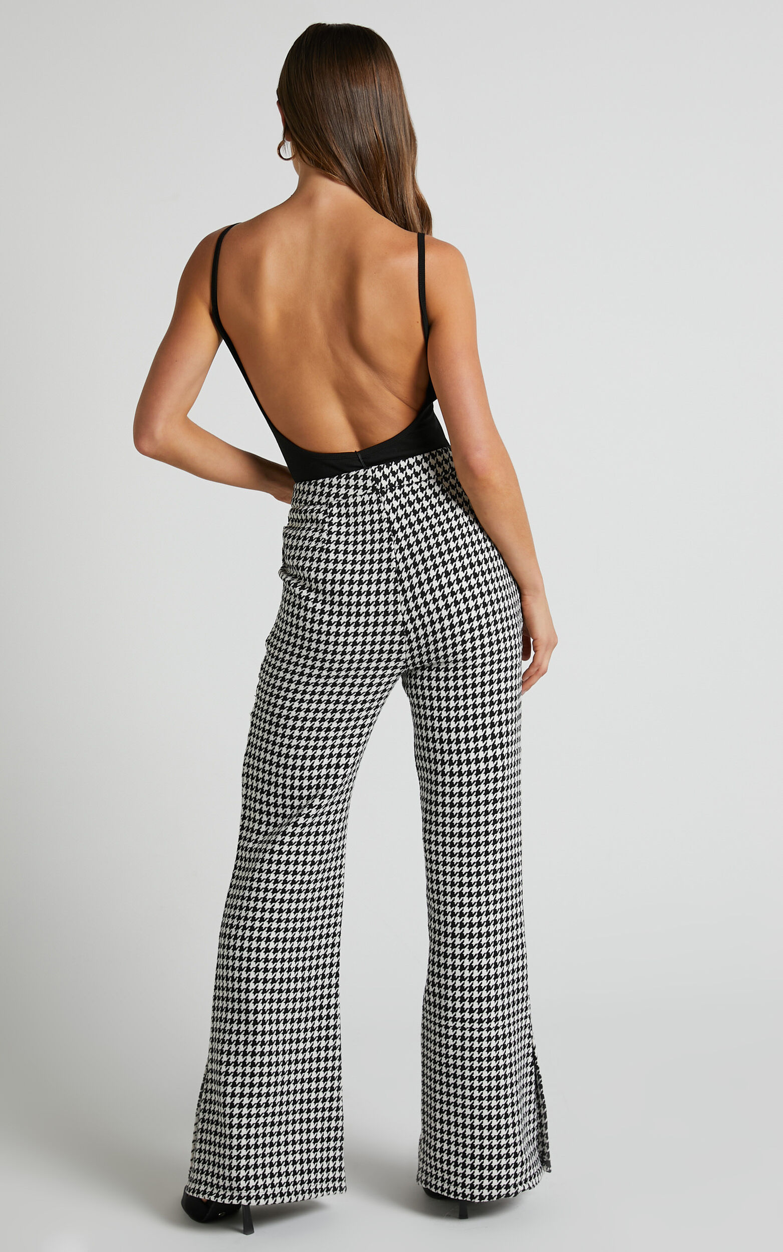 Minie Pants - High Waisted Tailored Split Leg Pants in Black and White ...