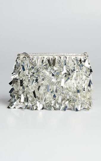 Dillima Embellished Bag in Silver