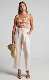Amalie The Label - High Waisted Sunday Cigarette Pant in Pink Salt