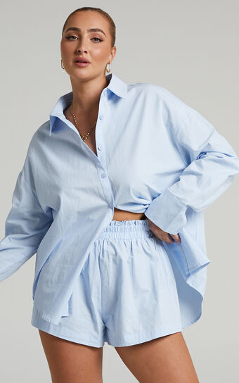 Terah Shirt - Button Up Shirt in Icy Blue