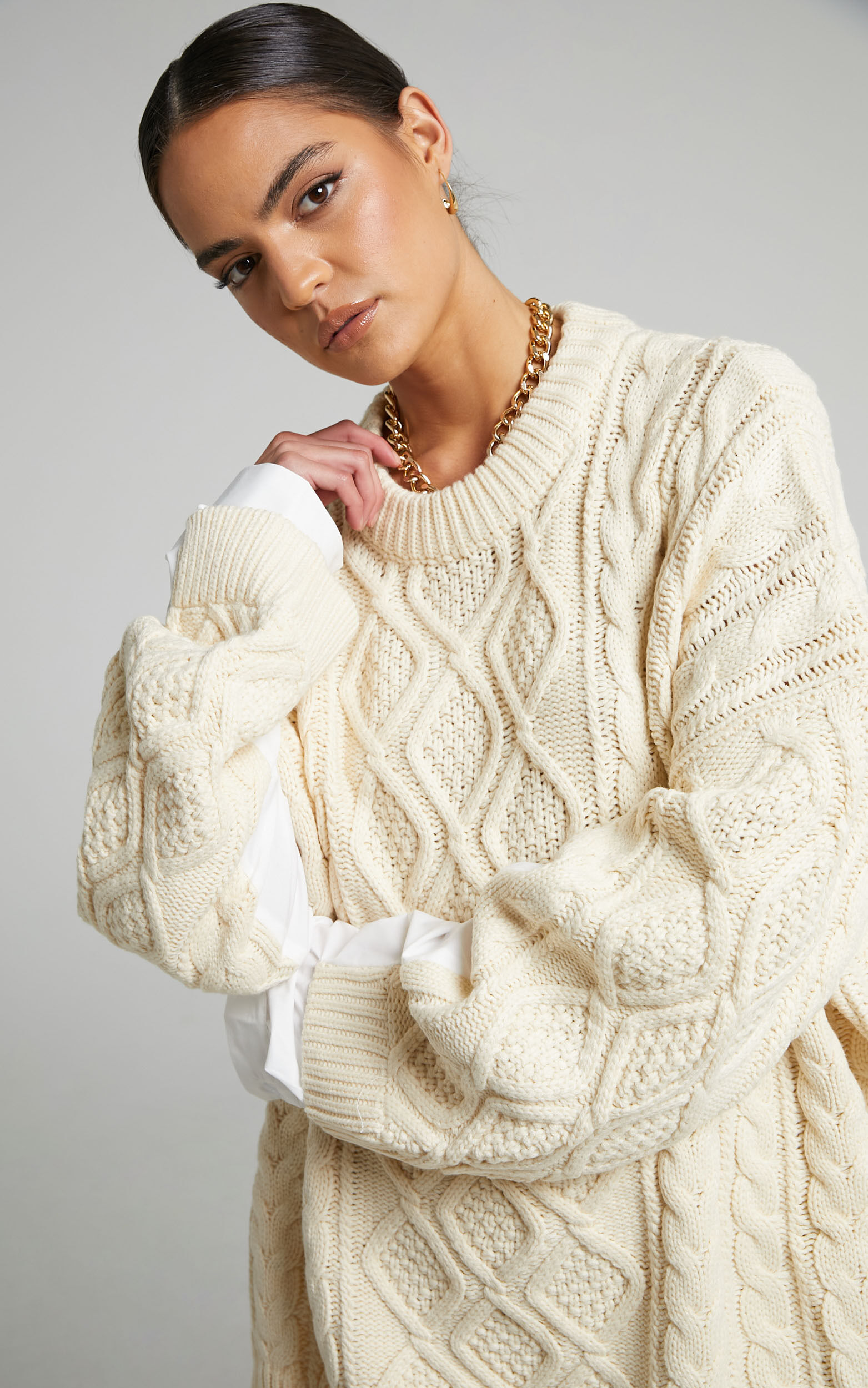 Lioness - Sonny Oversized Knit in Cream - L, CRE2, super-hi-res image number null