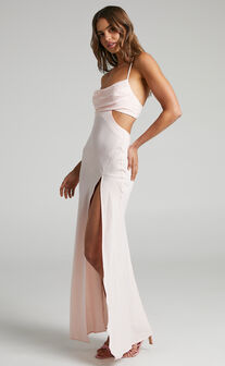 Reviena Cut Out Maxi Dress in Dusty Pink