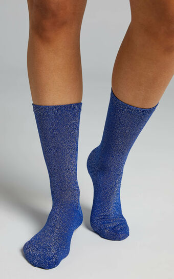 Apryl Socks in Blue glitter