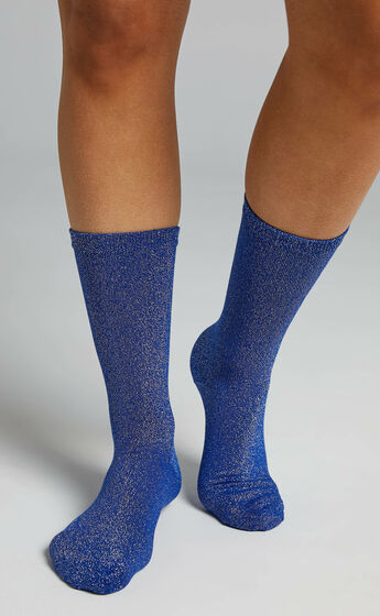 Apryl Socks in Blue glitter
