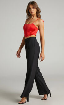 Bonnie Tailored Wide Leg Pants in Black