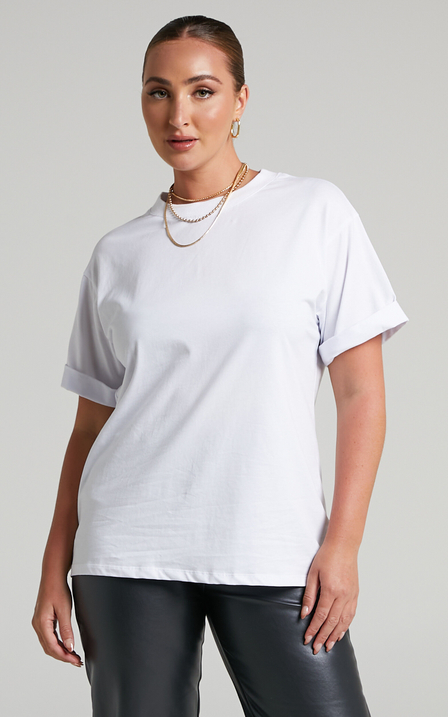 Davinia Crew Neck T-shirt in White - 06, WHT2, super-hi-res image number null