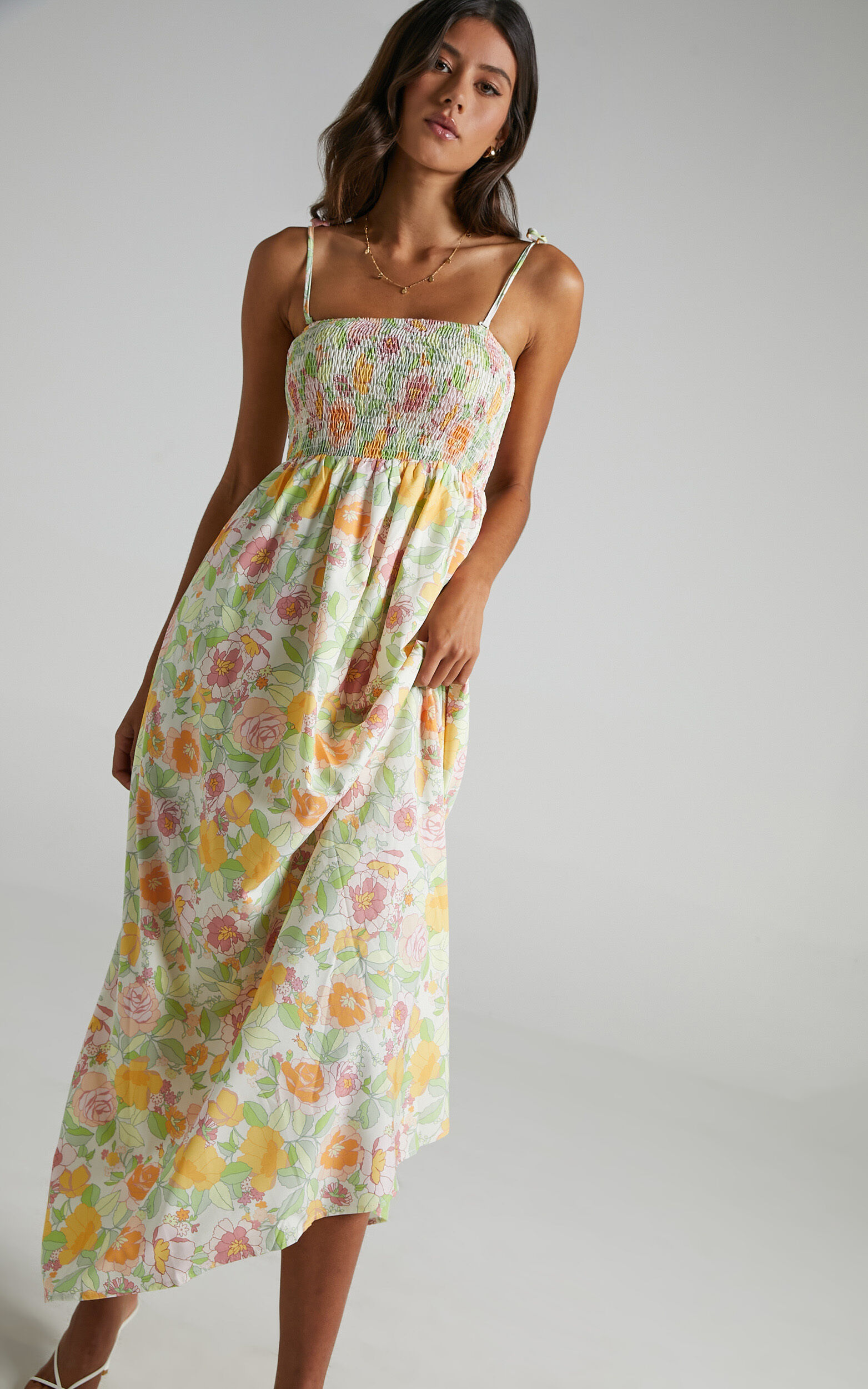 Alimi Dress in Linear Floral - 06, MLT1, super-hi-res image number null