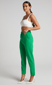 Hermie Pants - Cropped Tailored Pants in Green