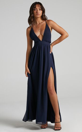Shes A Delight Maxi Dress in Navy