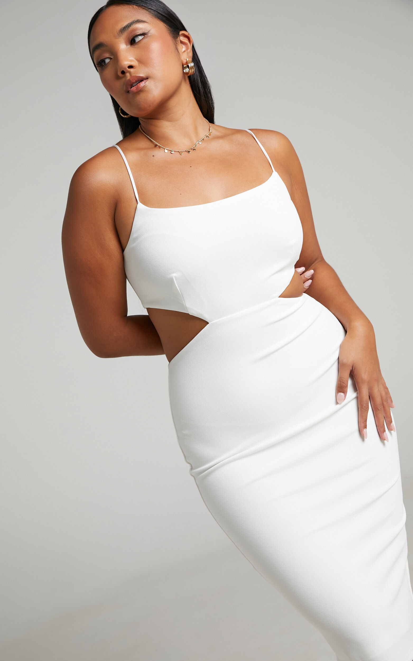 Honalei Cut out midi dress in White - 04, WHT3, super-hi-res image number null