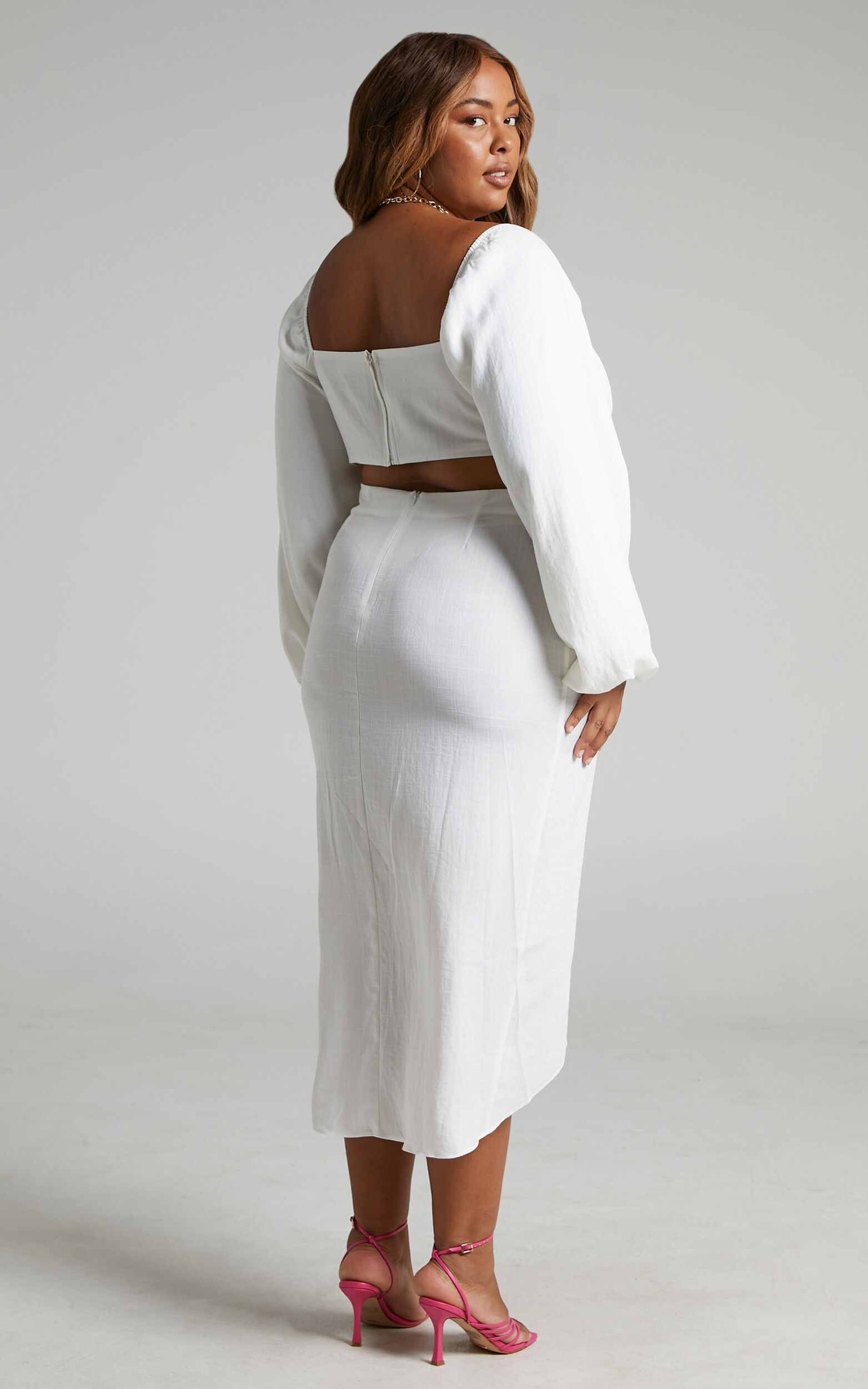 Seyla Moon Two Piece Skirt and Crop Top Set - White (FINAL SALE) - H&O