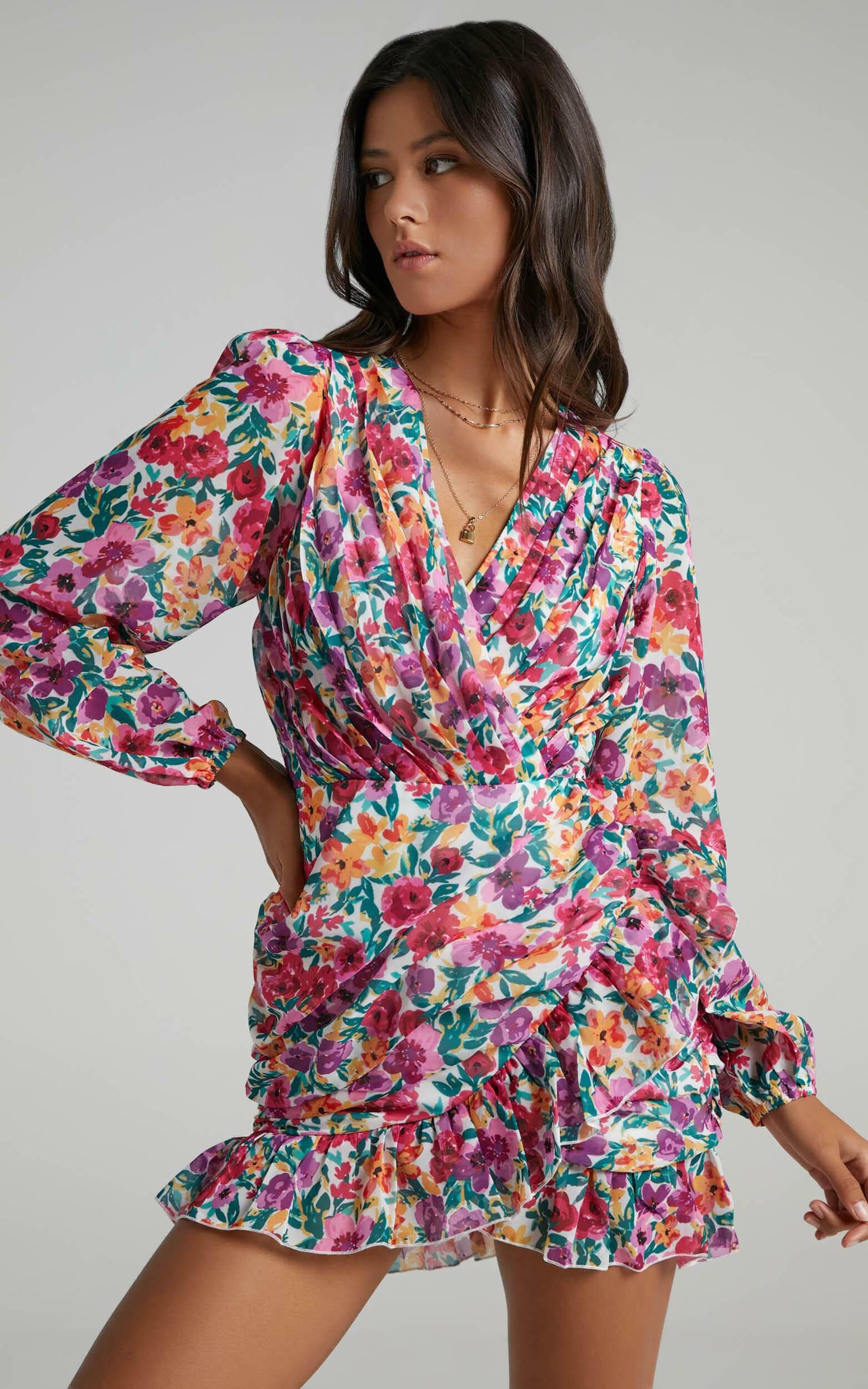 Can I Be Your Honey Dress in Packed Floral | Showpo USA