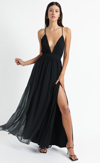 Shes A Delight Maxi Dress in Black