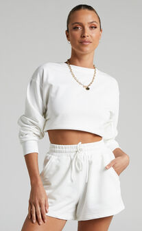 Jensome Boxy Fit Sweater in Jersey in White