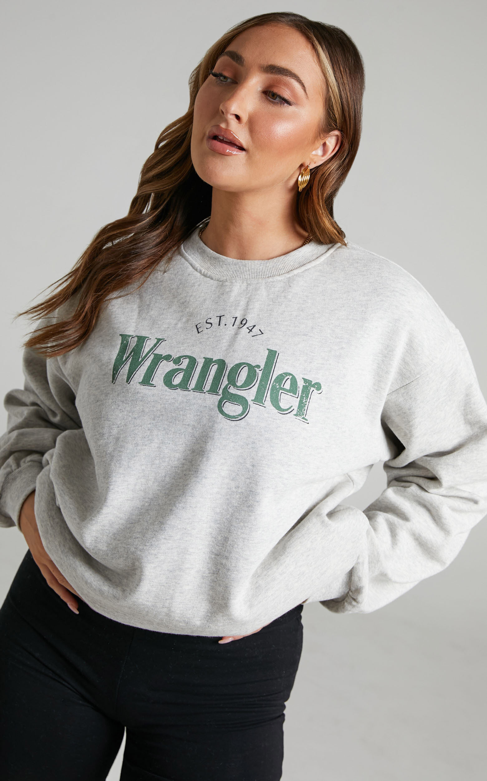 Wrangler - The Reaction Sweat in Light Grey Marle - 06, GRY1, super-hi-res image number null