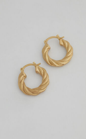 Brienz Twist Hoop Earrings in Gold
