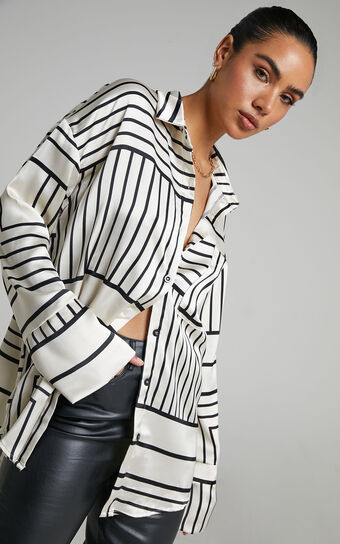 4th & Reckless - Norma Shirt in Abstract satin