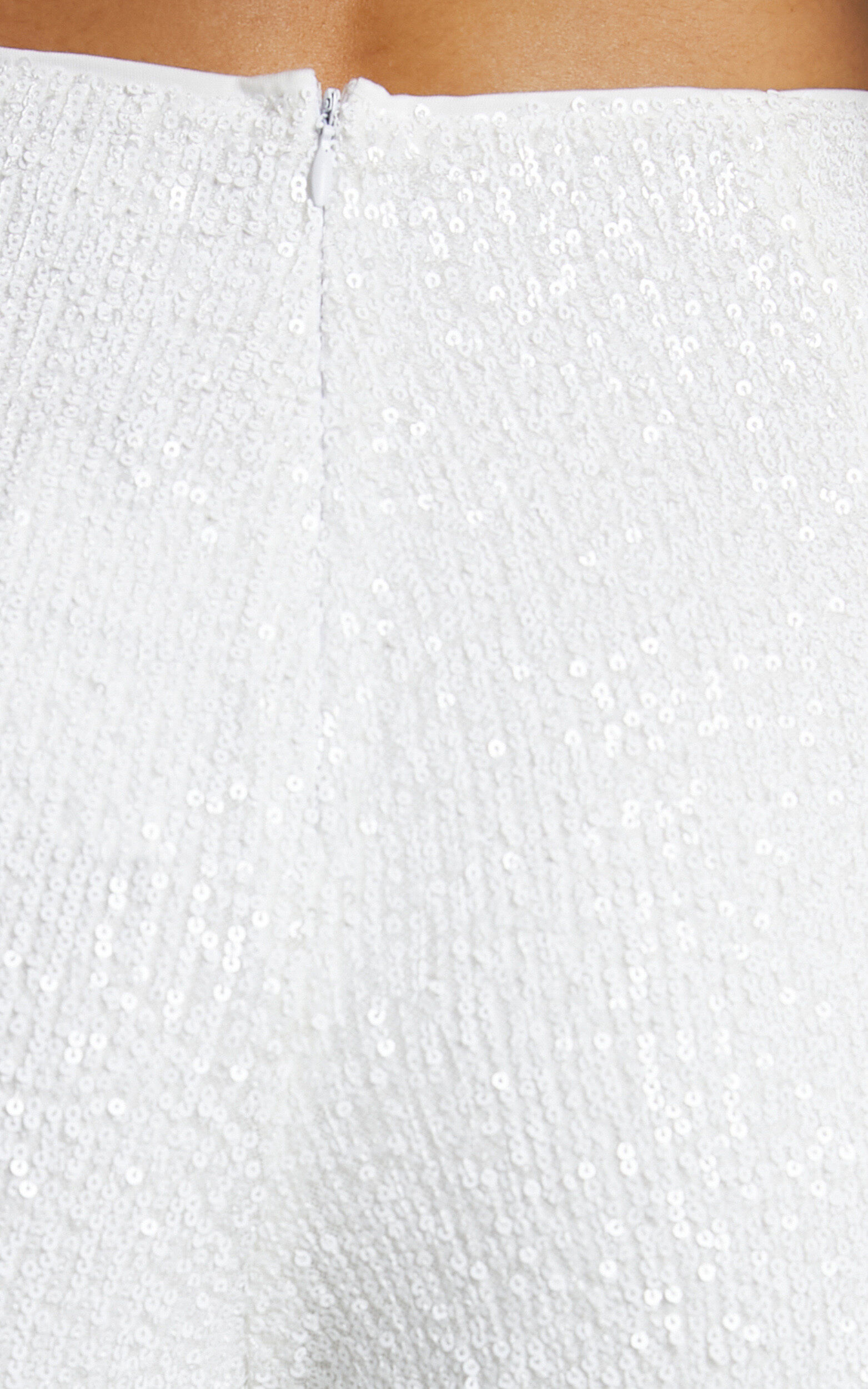 Julien Jumpsuit - Backless Wide Leg Cowl Neck Sequin Jumpsuit in White