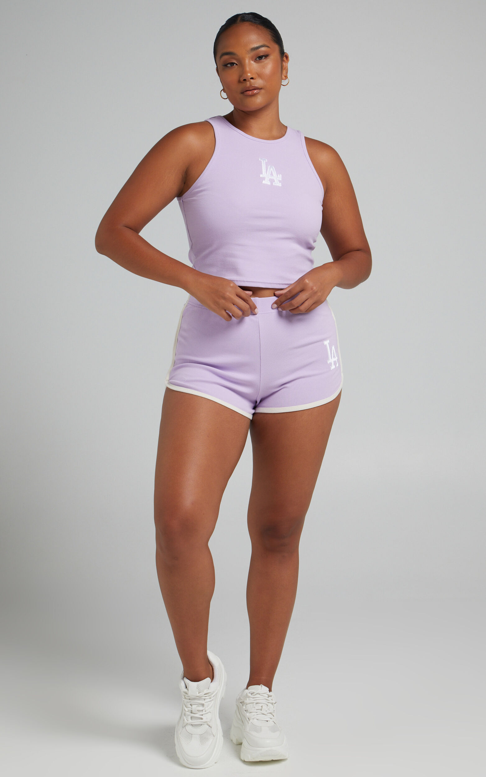 Majestic - Dodgers Rib Tank in Orchid - L, PRP1, super-hi-res image number null