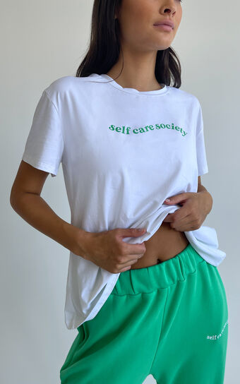 Sunday Society Club - Self Care Society T Shirt in White