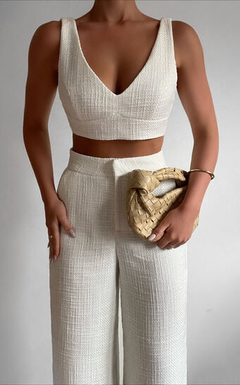 Adelaide Two Piece Wide Leg Set in White