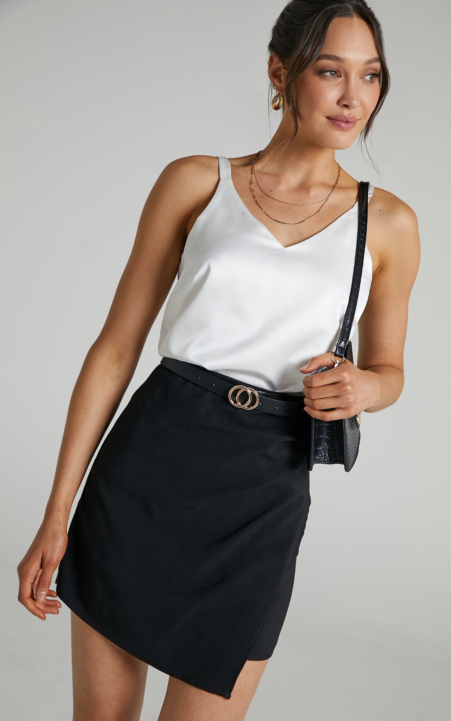 Larra Asymmetrical Pleated Skirt in Black - 04, BLK1, super-hi-res image number null