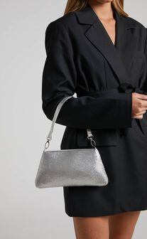 Shajara Sequin Shoulder Bag in Silver