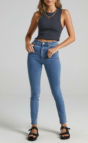 Abrand - A High Skinny Ankle Basher Jeans in La Blues