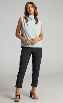 Arianae High Neck Top in Sage