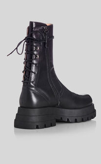 Alias Mae - Dom Boots in Black Leather