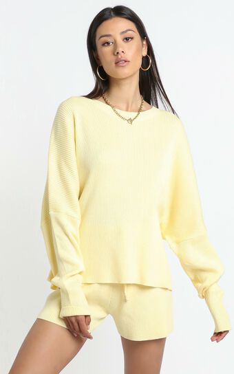 Lullaby Club - Alex Knit Sweater in Lemon