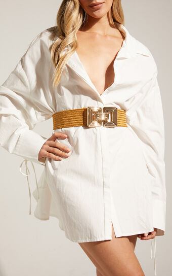 Andy Rattan Wide Waist Belt in Natural