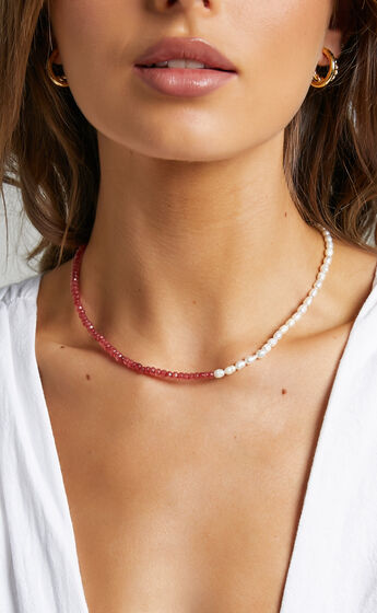 RELIQUIA - POPPY NECKLACE in Pearl/Red